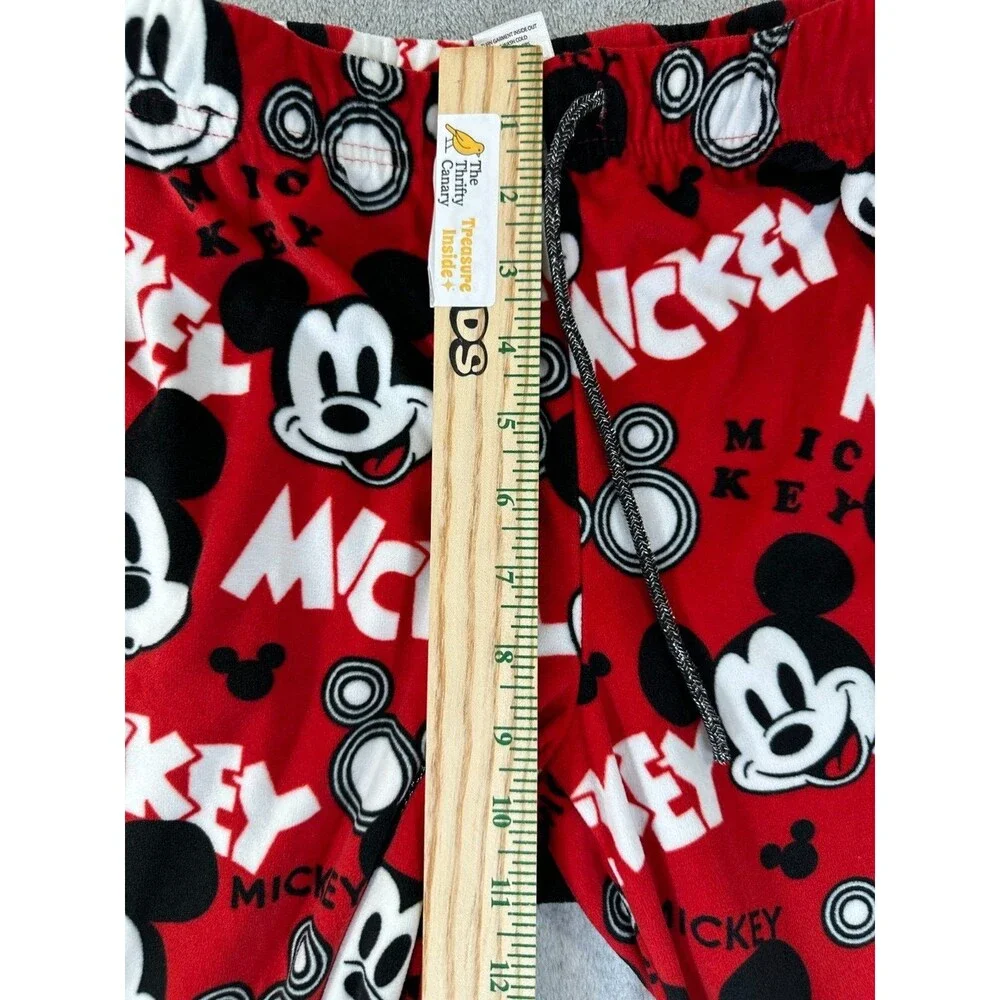Disney Mickey Mouse Pajama Pants Women’s Small Brilliant Red Fleece Sleepwear - Picture 7 of 9